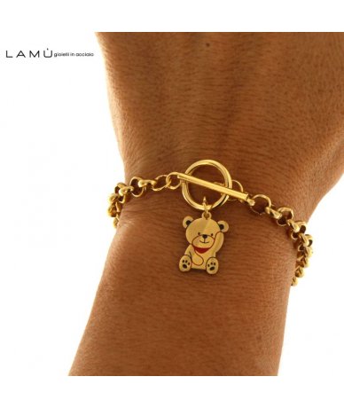 Bracciale catena sottile con pendente gatto-Lamù gioielli